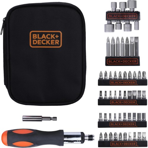 Black + Decker A7213 Hand Ratchet Set in Case Pack 56 pieces) A7104