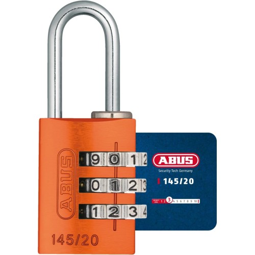 ABUS 145/20 Комбинационна ключалка, масивен алуминиев катинар, син