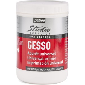 Pebeo Studio Acrylics 1 Litre Gesso, Titanium White, 10 x 10 x 15 cm