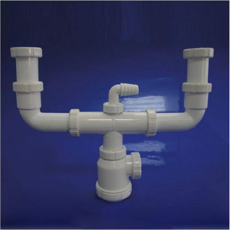 Wolf Pack 4110500 Twin Siphon with Connection Pipe 45, 1.5 – inch