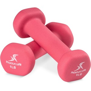 ProSource Set of 2 Neoprene Dumbbell Pair Non-slip Grip 1 lb 12 lb