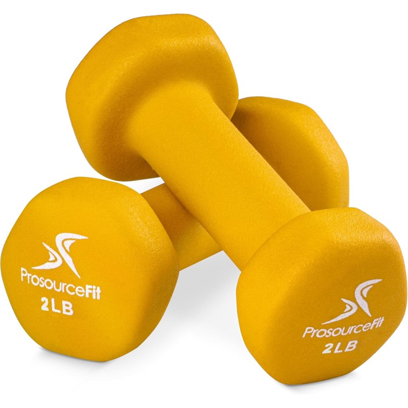 ProSource Set of 2 Neoprene Dumbbell Pair Non-slip Grip 1 lb 12 lb