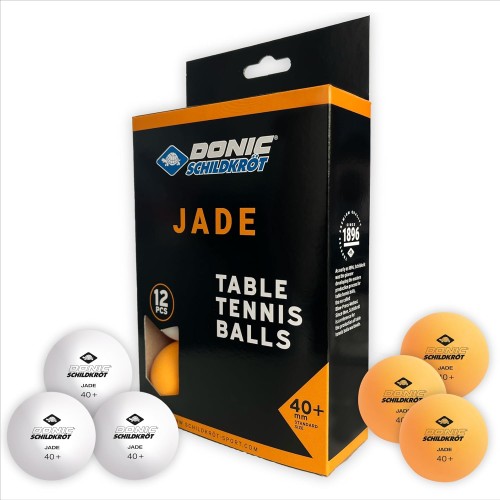Donic-Schildkröt Jade Table Tennis Ball Poly 40+ Quality, White, Orange or in Assorted Colours, Pack of 6, 12 Pieces, 72 Pieces or 144 Pieces