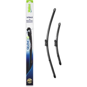 VALEO Silencio Wiper - VF843 - Powerful, Excellent Road View, Easy Installation - Original Flat Blades 650 mm/400 mm - Front - Set of 2 Wiper Blades - 577843