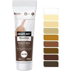 Aguaplast Woodlite Цветна дървена шпатула Fibrato, устойчива на разтягане до 20% Идеална за дупки и пукнатини с една ръка без свиване Неутрална