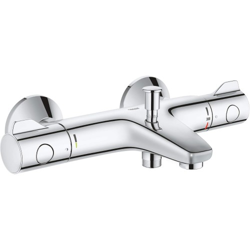 GROHE Grohtherm 800 | Thermostatic bath mixer, incl. Outlet with mousseur & safety lock at 38 ° C | chrome | 34567000