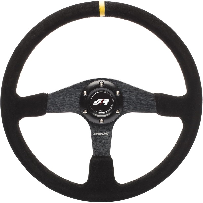 Simoni Racing DEF Universal Steering Wheel, Dia 380 mm, Black