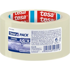 High quality transparent polypoprylene packaging tape, 60 micr, 50x66m, Tesa 57167