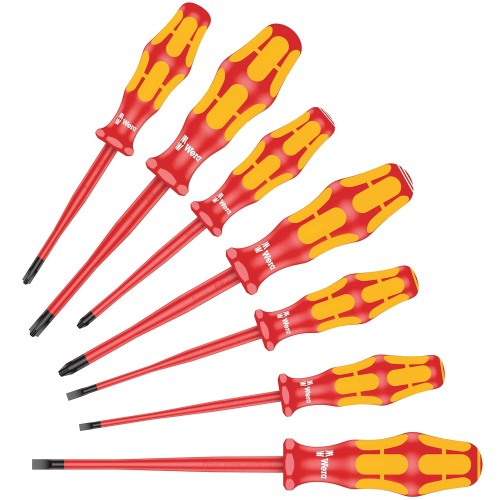 Wera VDE- insulated Screwdriver Set 160 / 7 iSS Kraftform Plus 100 Series 7-Piece 05135961001