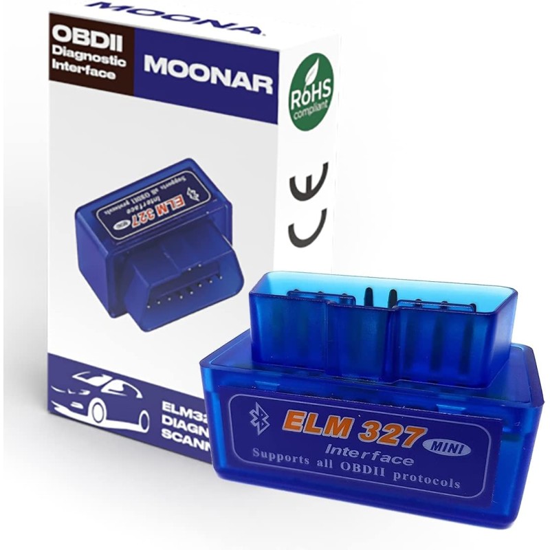Moonar - Mini ELM327 Bluetooth Interface OBD-II OBD2 Auto Diagnostic Scan Tool