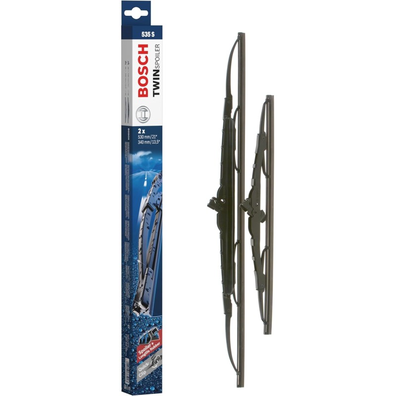 Bosch Windscreen Wiper Twin Spoiler 535S, Length: 530 mm/340 mm - Set for Front Windscreen