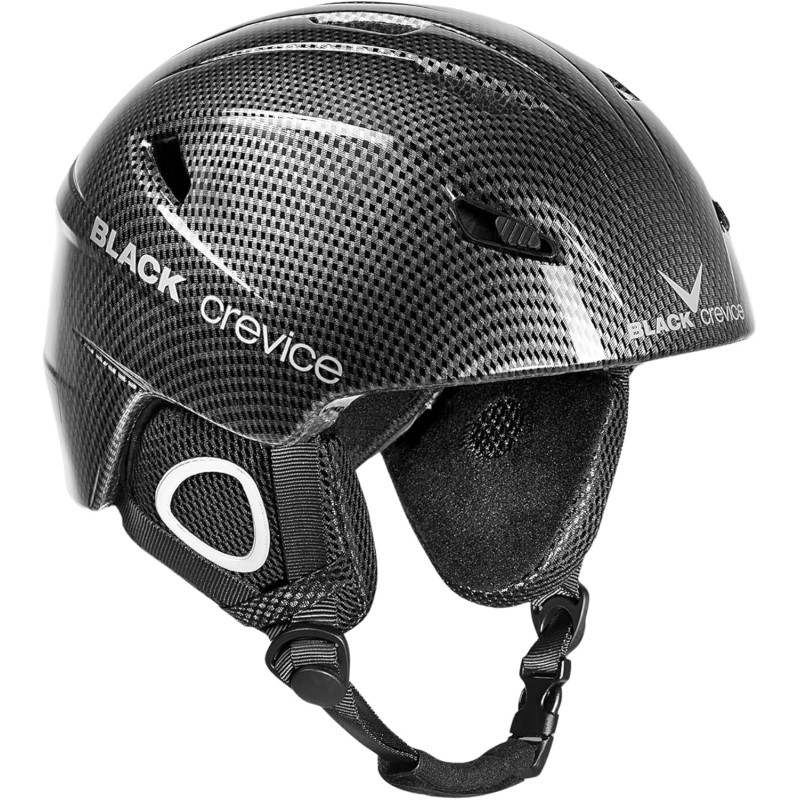 Black Crevice Kitzbühel Ski Helmet in Sporty Design, Ski Helmet for Men and Women, Polycarbonate Ski Helmet, Breathable Ski Helmet, Adjustable Size