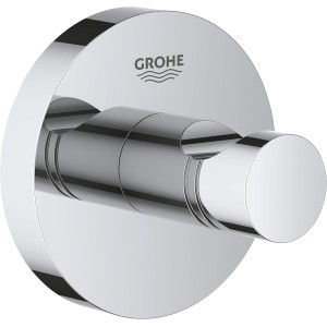 GROHE Essentials 40364001 Bathrobe Hook with Concealed Fixings (Durable and Easy-Care Surface, Easy Assembly), Chrome