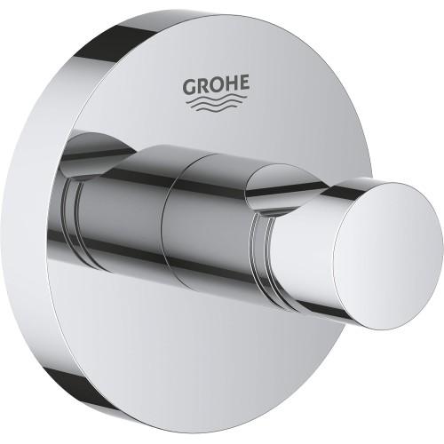 GROHE Essentials 40364001 Bathrobe Hook with Concealed Fixings (Durable and Easy-Care Surface, Easy Assembly), Chrome