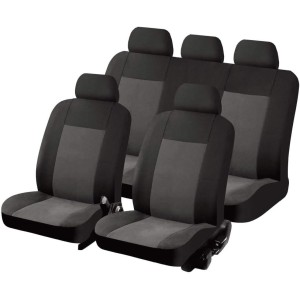 Sumex FUNDBAS Car+ Texas Universal Car Seat Covers, Grey/Black, Set of 11