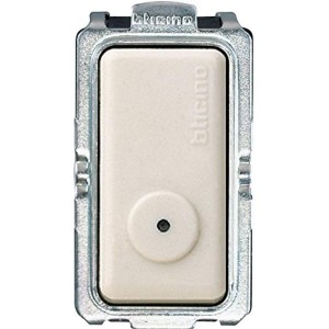BTicino s5005 F Series Magic Button 1 Module No Light Up, 10 A Silhouette, Ivory