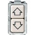 Bticino S5055/1F Series Magic Double Button with Arrows, 10 A, Ivory