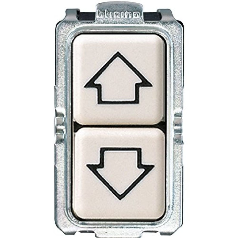 Bticino S5055/1F Series Magic Double Button with Arrows, 10 A, Ivory