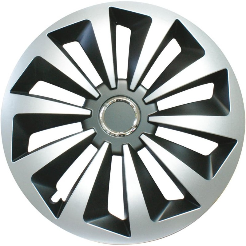 Cora 41844 4 Universal Aluminium-effect Fox Mix Wheel Trims, 14 