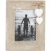 Ashley Farmhouse Standing Photo Frame - Natural Wooden Portrait Photo Frame with White Hearts - Shabby Chic