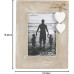 Ashley Farmhouse Standing Photo Frame - Natural Wooden Portrait Photo Frame with White Hearts - Shabby Chic