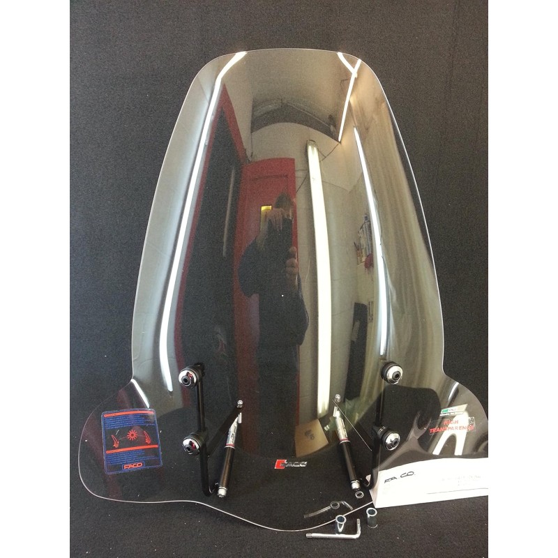 FACO Windscreen Retro Black for Gilera Piaggio Beverly 125-200 In-Channel Scooter