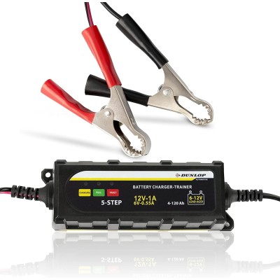 Зарядно устройство Dunlop за автомобилни и мотоциклетни акумулатори 6/12 V Trainer