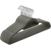 SONGMICS CRF20V Velvet Hangers, Set of 20, Non-Slip Hangers, Small Tie Bar, 360-Degree Rotating Hook, Thickness 0.6 cm, Space-Saving, Length 43.5 cm for Coats/Trousers, Silver/Grey