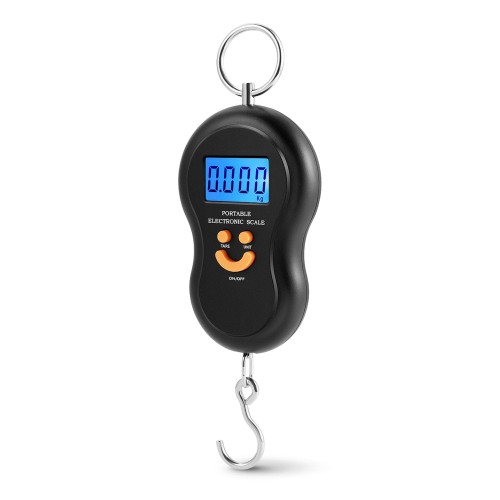 Flexzion Digital Hanging Scale, 88lbs/40kg Weight Capacity Battery Operated Electronic Portable Luggage Mail Scale Balance Hook Backlight LCD Display for Fishing Hunting Farm Outdoor
