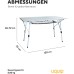 Uquip Variety XL, Infinitely Variable Complete Together Sturdy Aluminium 120x70 cm Small Folding Camping Table