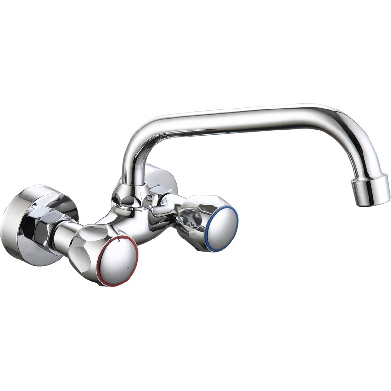 DP bath Sauco 150 BC150 Sink Mixer Tap Wall Installation Pack of 1 Silver