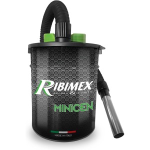 Ribimex Minicen Electric Ash Vacuum Cleaner with Interchangeable and Washable HEPA Filter, 10 L Bin, 800 W Power, Ideal for Vacuum Cold Ash from Stoves, Fireplaces and Barbecues - PRCEN011