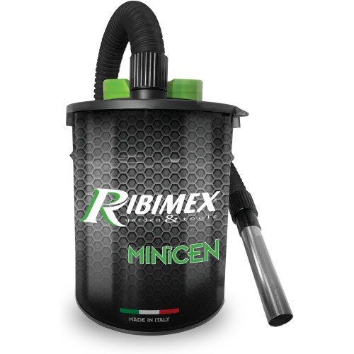 Ribimex Minicen Electric Ash Vacuum Cleaner with Interchangeable and Washable HEPA Filter, 10 L Bin, 800 W Power, Ideal for Vacuum Cold Ash from Stoves, Fireplaces and Barbecues - PRCEN011