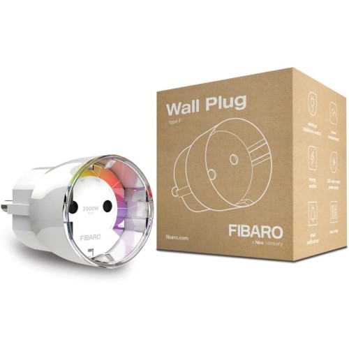 FIBARO FIBEFGWPF-102-5 FGWP-102 Wall Plug, Type F, 230 V, White, white, FGWPF-102-5