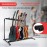 Pyle Guitar Stand, 7-Space Foldable Guitar Stand, Multiple, Bass Stand, for Acoustic Guitar, Electric Guitar & Guitar Bag, Portable Guitar Stand with Foam Padding