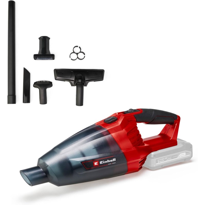 Einhell Cordless Handheld Vacuum Cleaner TE-VC 18 Li-Solo Power X-Change (18 V, 42 mbar suction power, 540 ml dust container, including 3 nozzles, extension, wall mount, without battery or charger