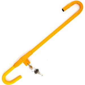 PRETEX Steering Wheel Lock for Car – Steering Wheel Clamp for Car Motorhome – Steering Wheel Lock Car Made of Steel – Immobiliser Car Extendable from 67 to 81 cm – Anti-Theft Car – Yellow