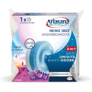 Ariasana Aero 360° Lavender TAB Refill for Aero 360° Device Kit, Absorb Moisture in Relaxing Scented Tab, Eliminates Bad Odours, Aromatherapy, 1 Tab of 450 g