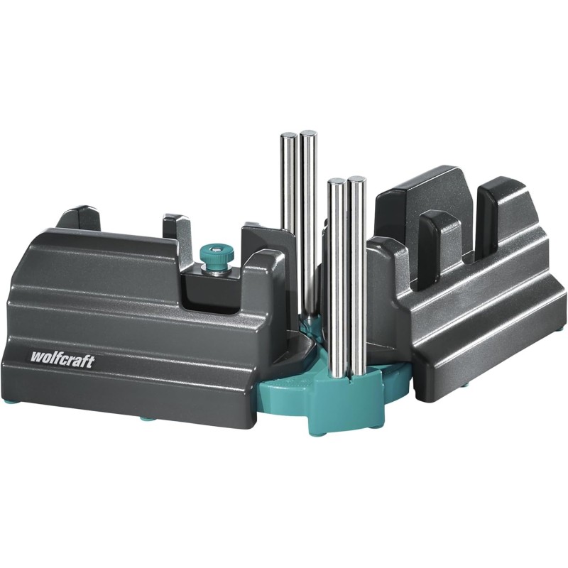 wolfcraft nestling and cutting drawer 6948200 | 2in1 miter box made of steel with bisector for cutting up to 100mm high baseboards & measuring solid angles