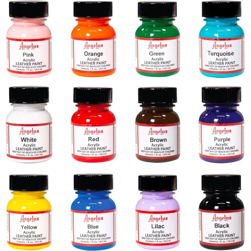 Angelus Leather Paint Set Of 12 1 Oz