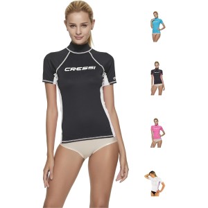 CRESSI Rash Guard Short Sleeve Men Women UV Protection Shirt for Water Sports Swimming Shirt Surfing Diving Snorkelling Swimming Shirt SPF 40 Sports Shirt Fitness Summer Functional Clothing