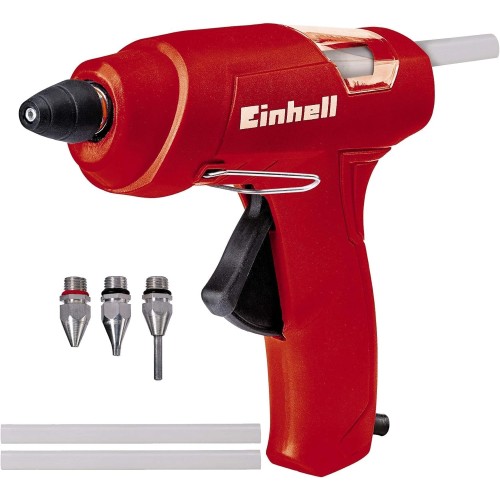 Einhell Hot Melt Glue Gun, GG 30 (30 W Refillable Ø 11 mm, 195 °C, Stand Holder, Includes 3 Glue Pens)