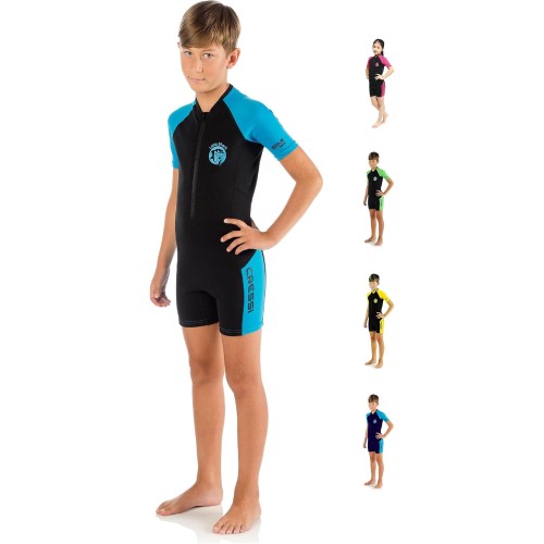 Cressi Little Shark 2 mm Wetsuit for Children Available Short Sleeve and Long Sleeve