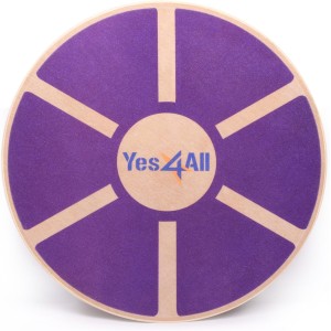 Yes4All Wooden Balance Board, Wobble Board with High-Quality Non-Slip Surface, Preferred for Stability Exercises at Home, Gym or Outdoor (Blue)