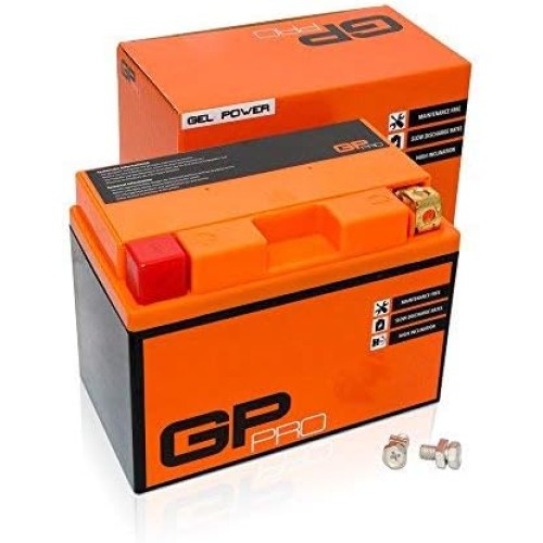 GP-PRO GTZ12S 12 V 12 Ah Gel Battery, Compatible with YTZ12S / YTZ14S, Maintenance-Free and Sealed, Accumulator Battery Motorcycle, for Honda among others