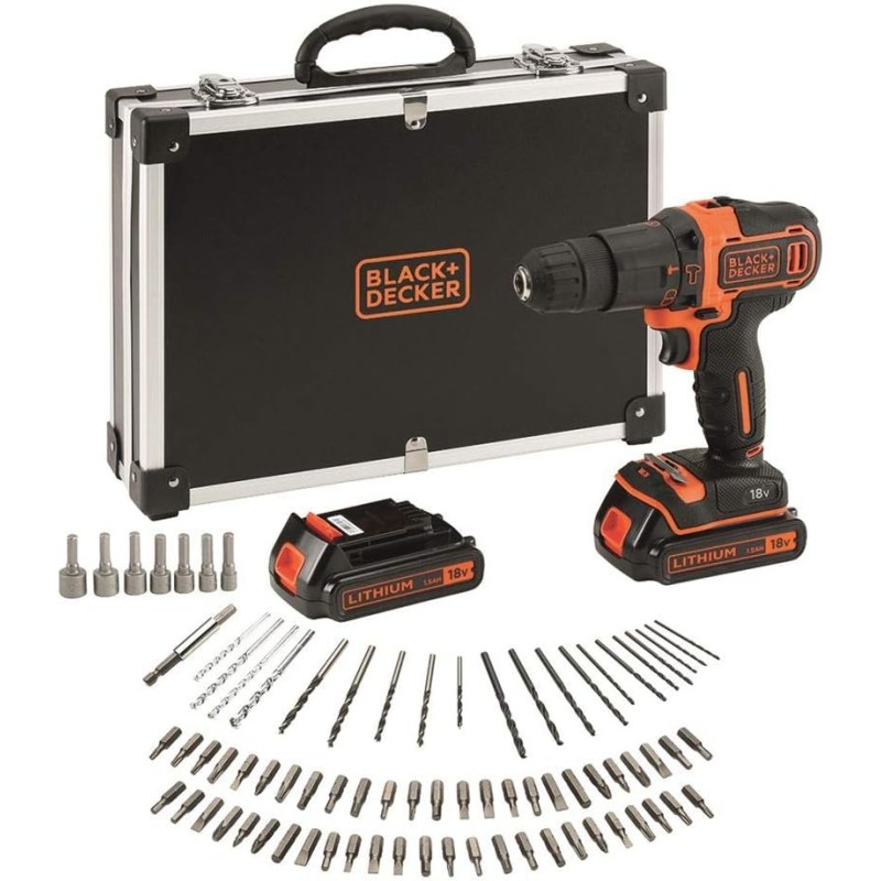 Black & Decker BDCHD18BAFC Akkubohrmaschine 80 tlg. Set