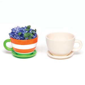 Baker Ross Ceramic Cup and Saucer Jars (Pack of 2)