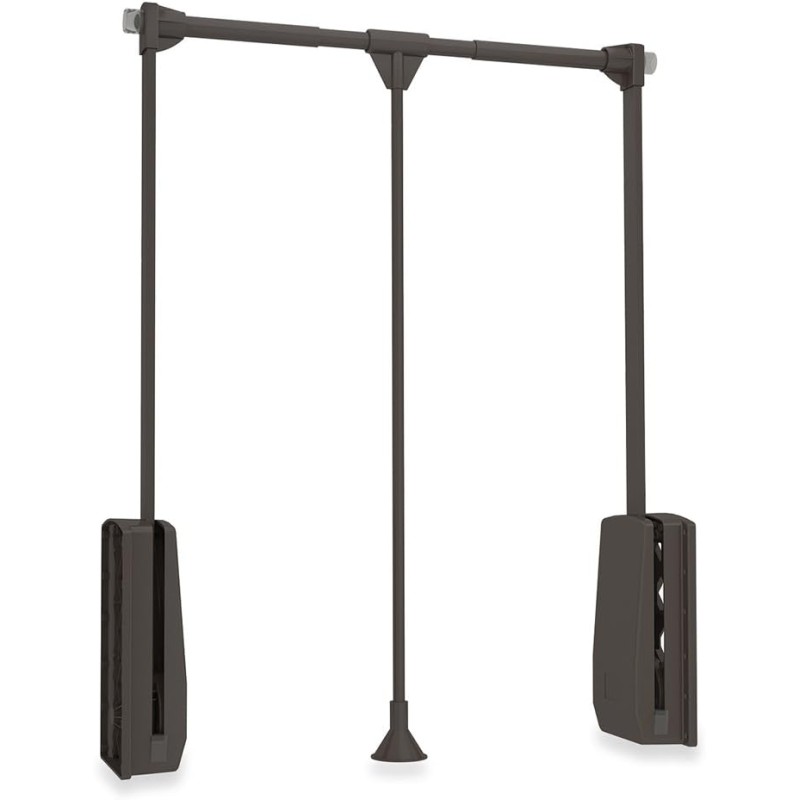 Emuca 7086111 Clothes Lift for Wardrobe Width Adjustable, brown, 7086313
