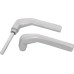 Amig - Silver Aluminium Door Handle Set without Sign Ideal for Interior and Exterior Doors | 130 x 61 mm | Maximum Door Thickness 65 mm | Handle with Functional, Decorative and Modern Door Handle