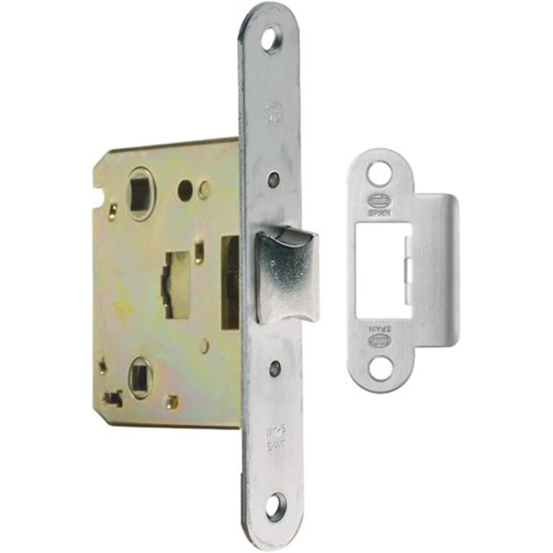 Amig - 2001 model united door handle for wooden doors from passage to bathroom, kitchen or room | stainless steel hinged lock | entrance area 50 mm | round front